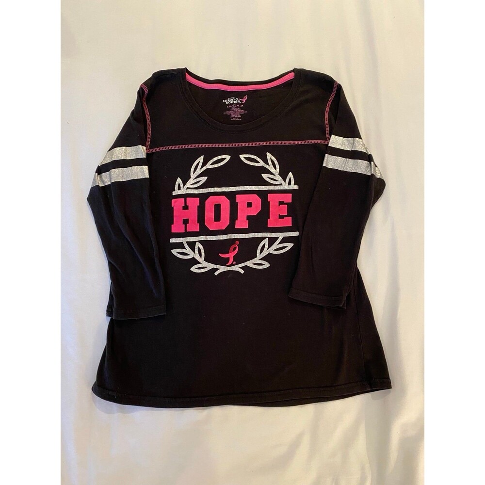 Susan G Komen Blouse Women’s Top  Large “HOPE” T‎ shirt Help Cure Breast Cancer!
